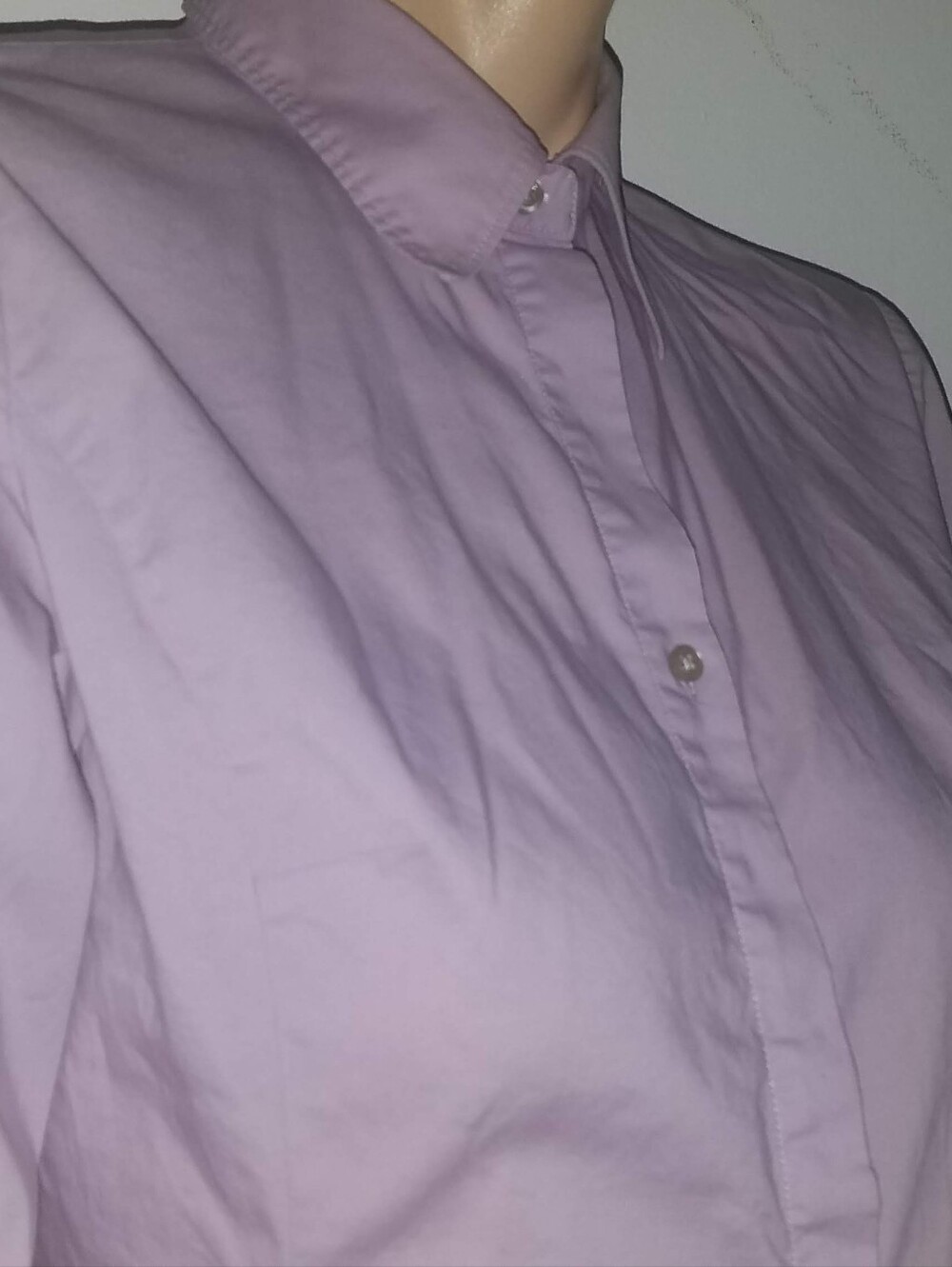 And Taylor Loft Women's Classic Long-Sleeve Button-Up Stretch Shirt Lavender